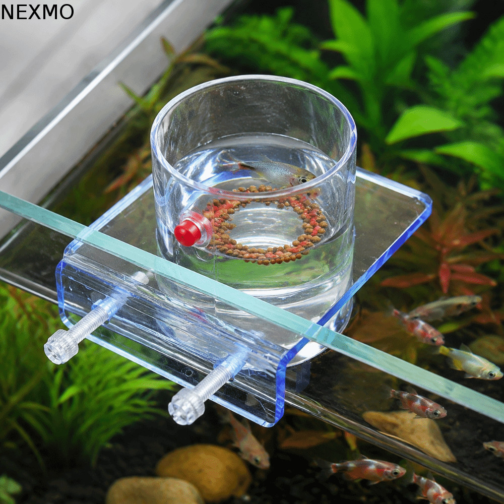 Anel De Alimentação De Peixes NEXMO , Alimentador De Tanque Dispensador De Ponto Fixo Transparente , Bacia De Plástico
