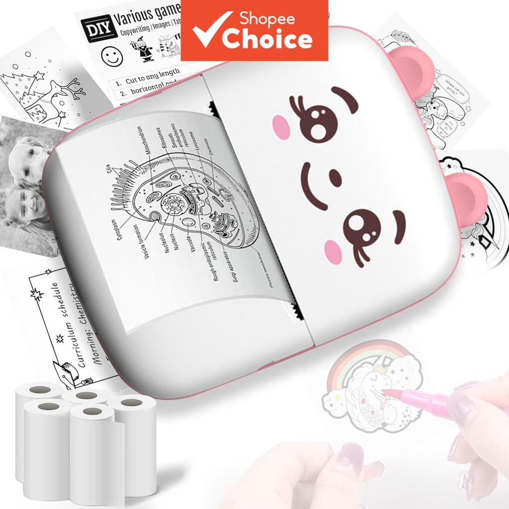 Impressora Térmica de Bolso Bluetooth Mini Sem Tinta - Perfeita para Estudo, Anotações, DIY, Artesanato e Uso em Casa ou