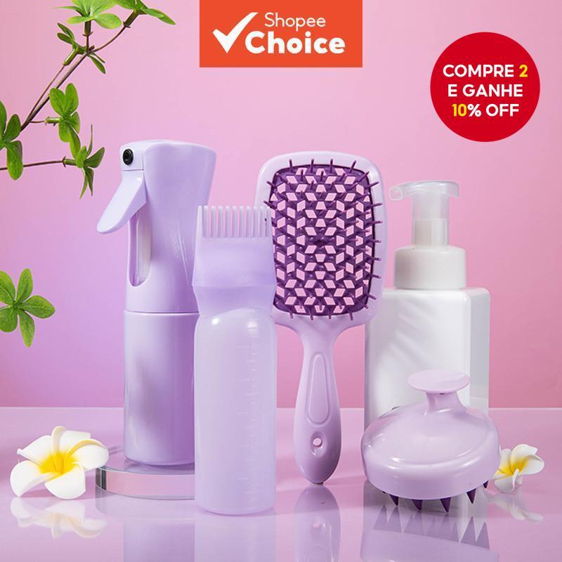 Conjunto De Cuidados Capilares De 4 Peças : Pente De Cabelo + Frasco De Spray De Alta Pressão De 200 Ml Tintura Oco