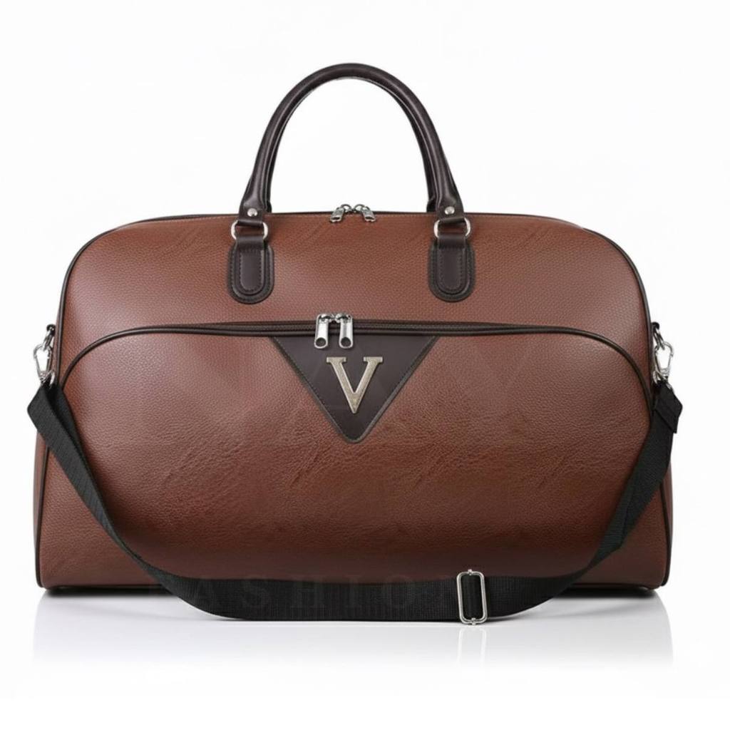 Mala de Viagem Grande Couro Sintético Bagagem de Mao com Compartimento Espaçosa com Alça Ajustavel