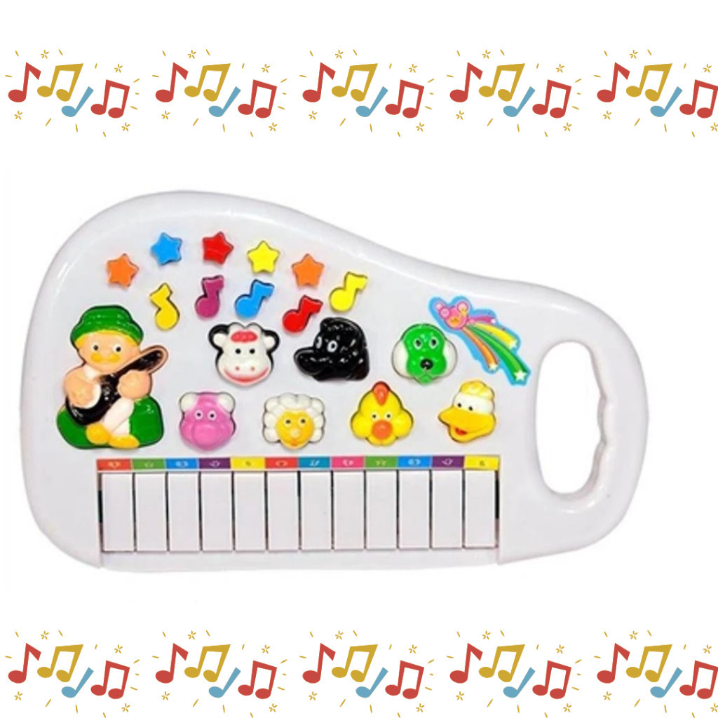 Piano Teclado Animal Musical Animais Brinquedo Crianças Infantil De Soms De Sitio Fazendinha em Oferta na Shopee