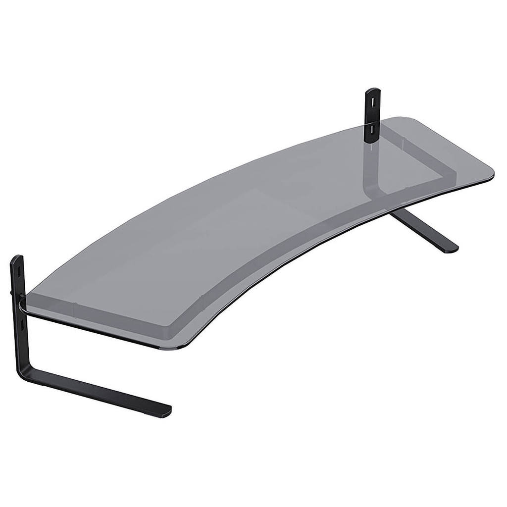 Suporte para Monitor em Aço e Vidro Fumê Temperado NR17 com 3 Regulagens de Altura Reliza Executive