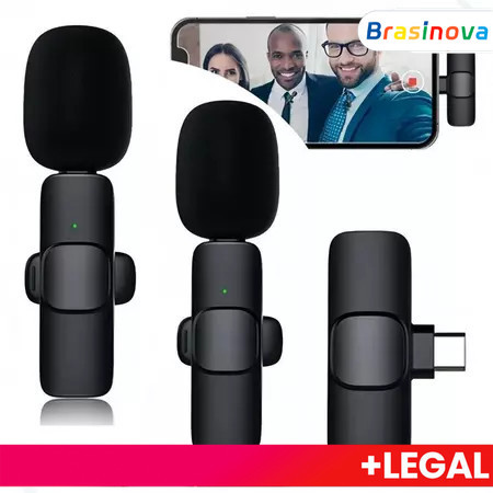 Microfone de lapela sem fio compatível com iPhone Ming Vlog