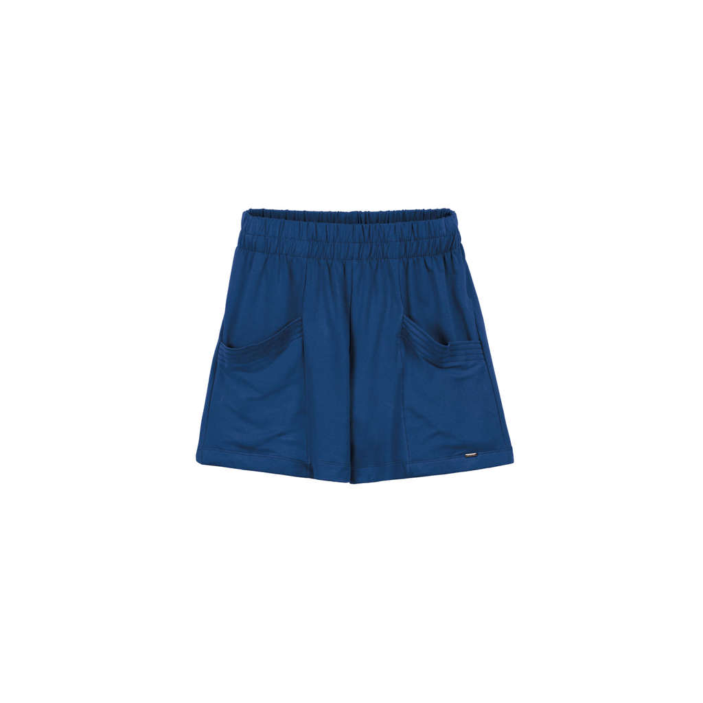 Detalhes do Shorts Feminino Despojado Marialícia Azul