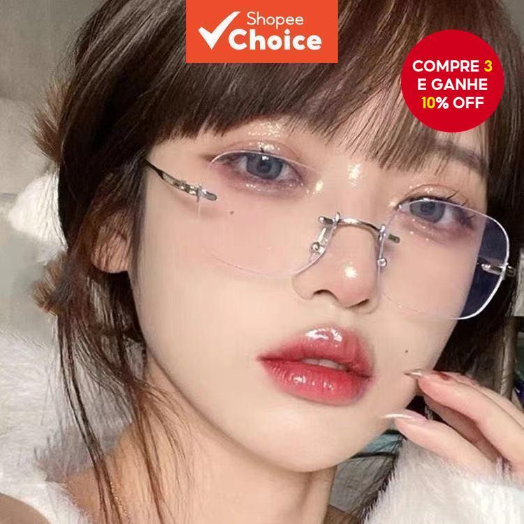 Novos Óculos Fotocromáticos anti-Radiação Retrô Sem Moldura Para Mulheres-Lente Plana Leve Estilo Urbano Da Moda