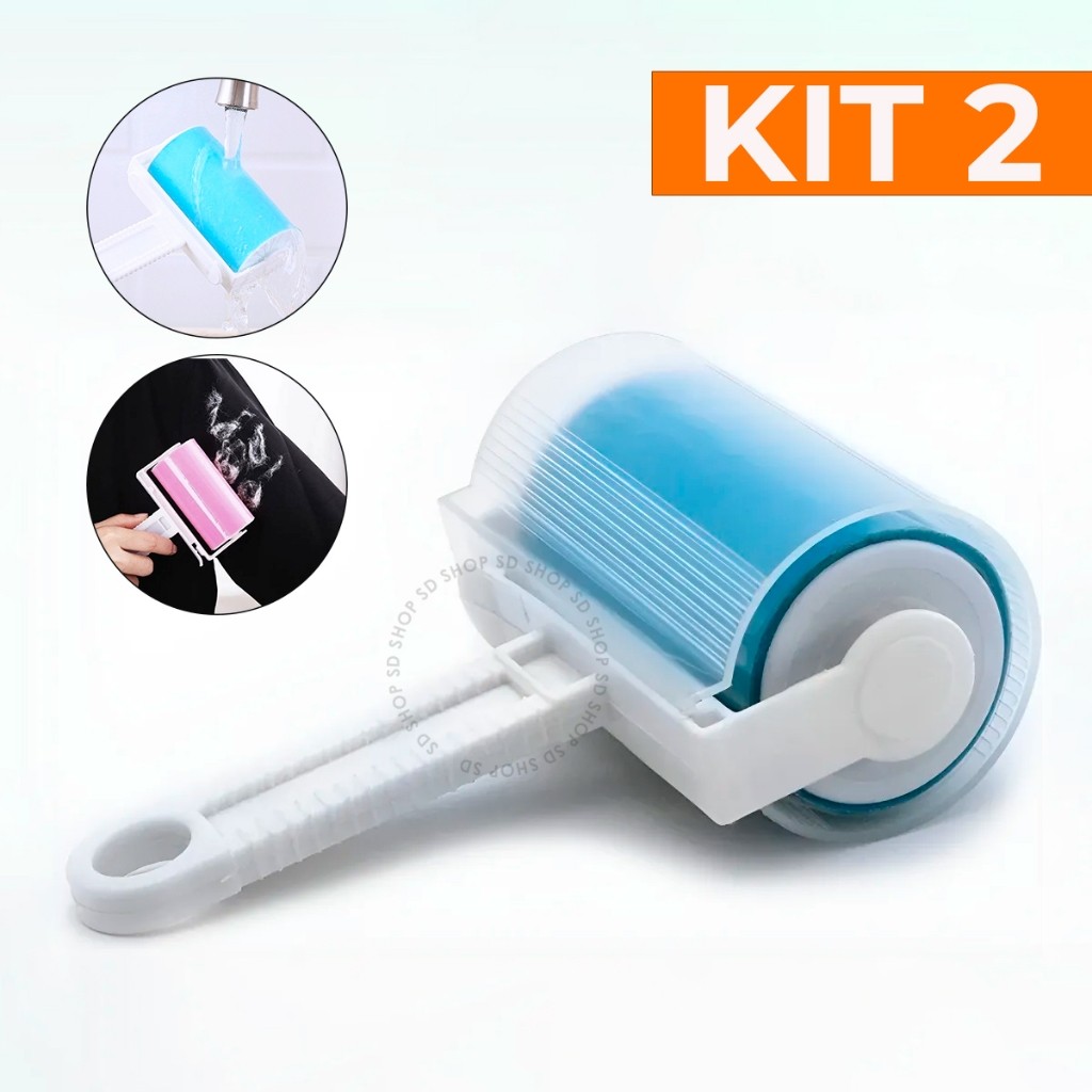 Rolo Tira Pelos Poeiras Fiapos Lavável com Tampa Universal Multiuso Plástico Alta Qualidade Original em Oferta na Shopee