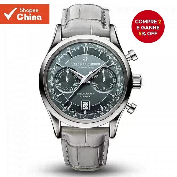 Carl F. F., Relógio Cronógrafo de Quartzo Masculino Marley Dragon Flyback Cinza 2024 LCHU em Oferta na Shopee