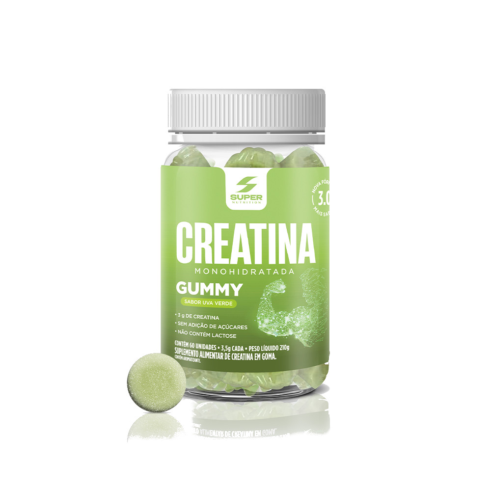Super Gummy Creatina Sabor Uva Verde (60 gomas) em Oferta na Shopee