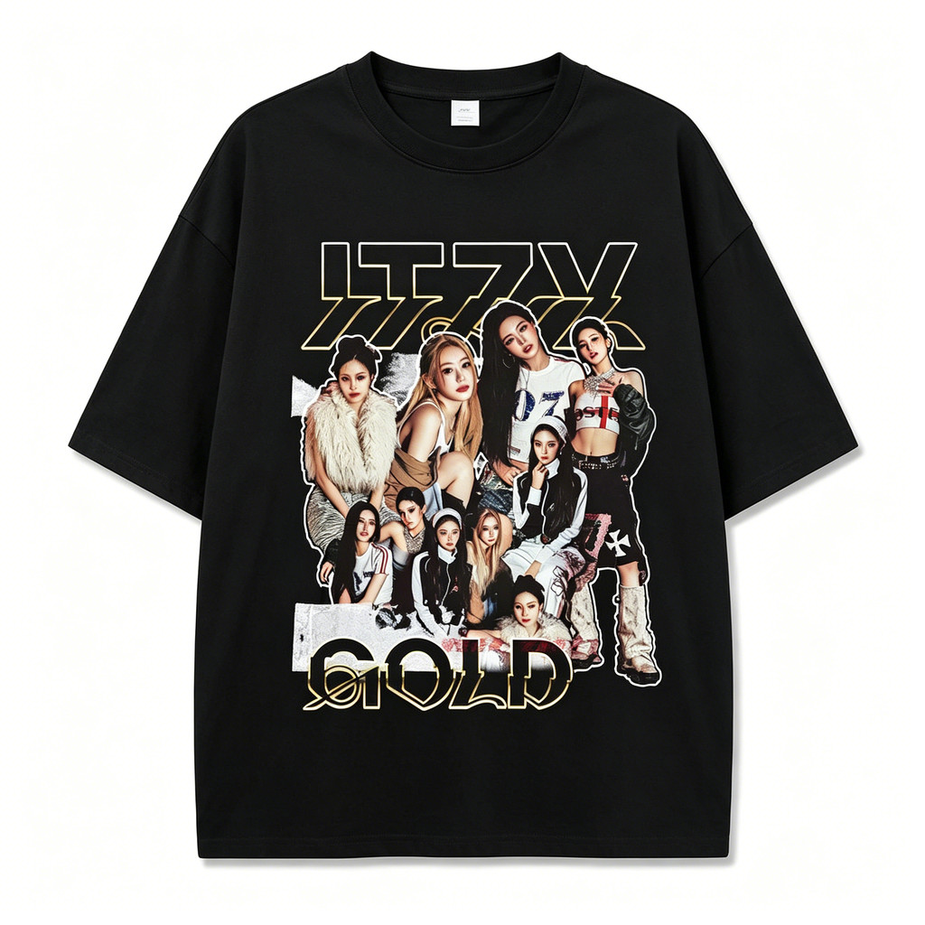 Music.Soul Camiseta Feminina Kpop Itzy Estampa Personagens Algodão Confortável Estilosa Divertida Moda Feminina