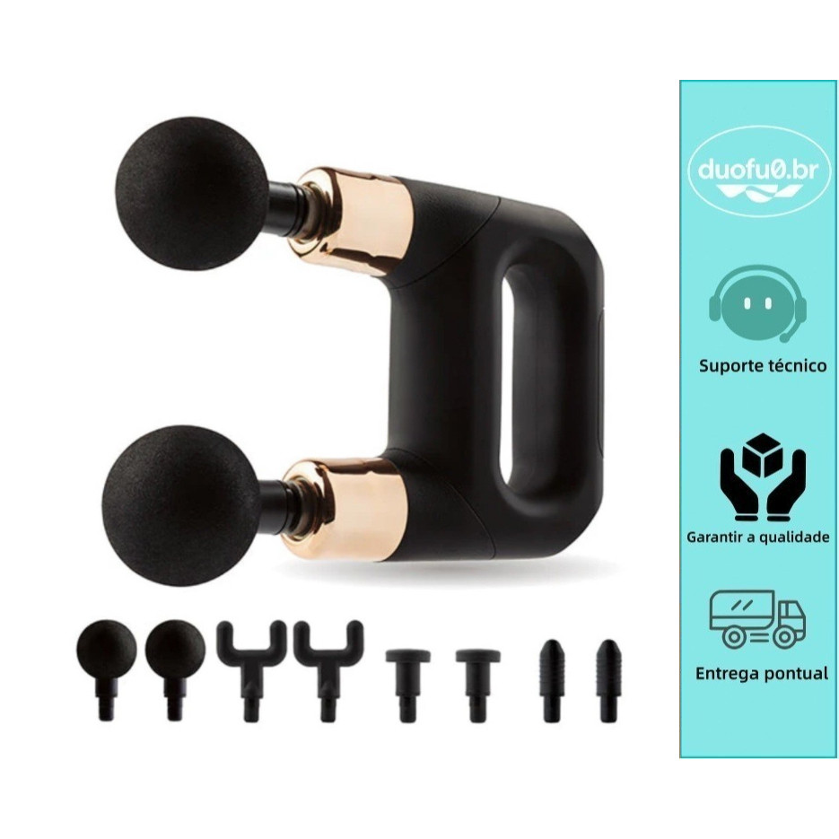 Pistola de massagem corporal de impacto duplo versão Pro relaxa músculos Fitness portátil