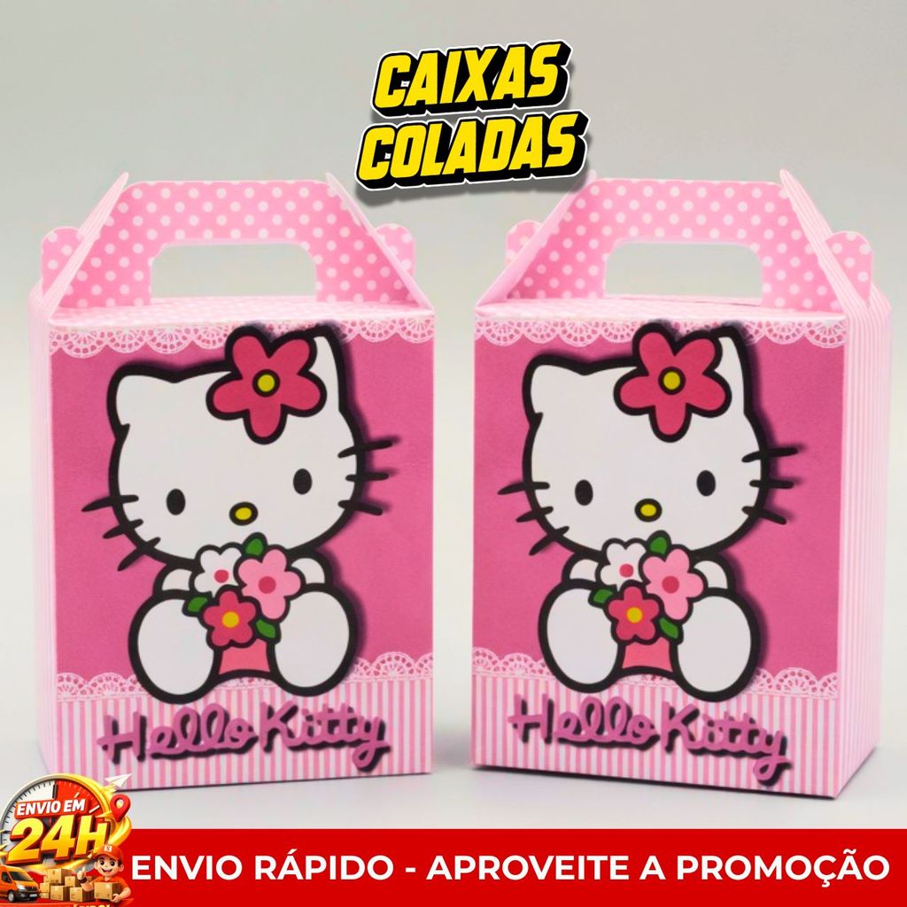 Kit Festa Hello Kitty Caixinhas Personalizada Lembrancinhas caixa maleta Hello Kitty