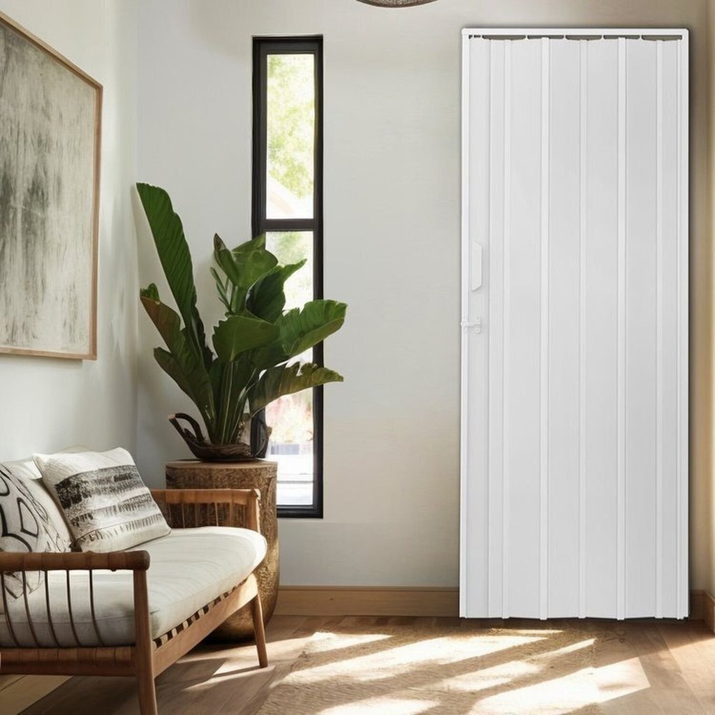 Kit com 4 Portas Sanfonada de PVC 210x72cm Bariri Cinza/Gelo