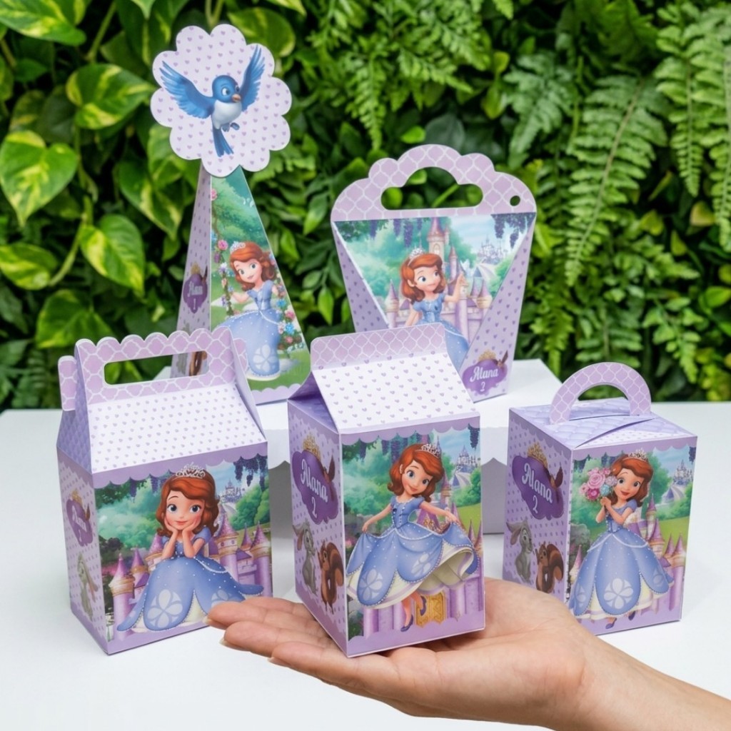 Kit Caixas Festa Personalizada - Lembrancinhas - Princesa Sofia