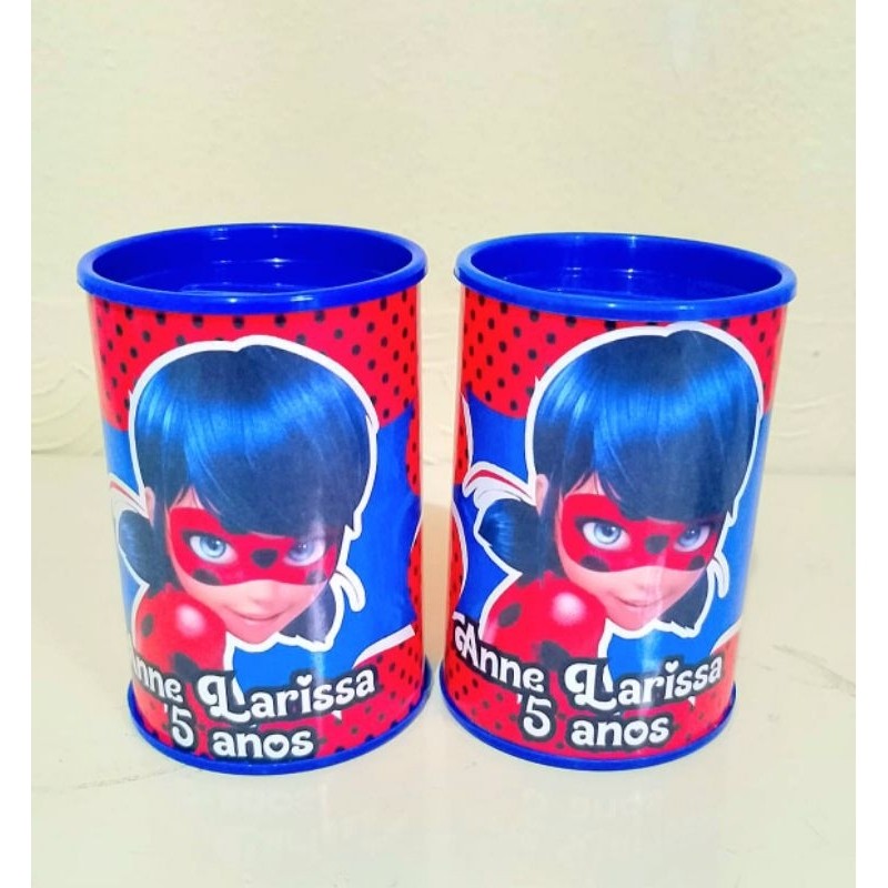 PEGUE E MONTE 10 cofrinho personalizado da Lady Bug miraculos para lembrancinha