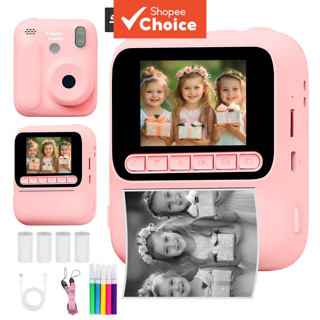 Câmera Instantânea Polaroid Print Cam Com Rolos De Papel Dispositivo Digital Criativo Portátil Filme Fotográfico Para Vi