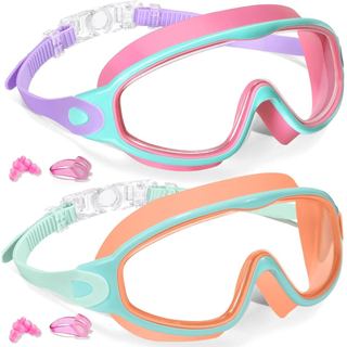 Óculos de natação infantis Keary2Pack, adequados para crianças de 3 a 15 anos, possuem proteção UV e funções antiembaçan