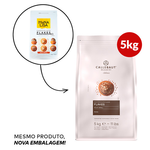 Flakes de Chocolate ao Leite Small 5kg Callebaut Confeitaria