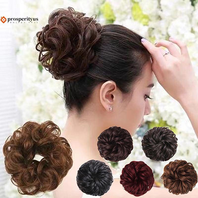 [PPTS] Peruca De Coque De Cabelo Sintético Feminino Rabo De Cavalo Extensão Scrunchie Onda Elástica Encaracolado Postiço
