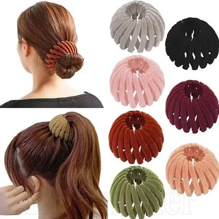 Retro Veludo Pássaro Ninho Bola Garra De Cabelo/Mulheres Bun Grampos Expandindo Acessórios Para O Fivela De Cavalinha Al