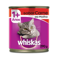 Ração Úmida Whiskas Lata Carne ao Molho para Gatos Adultos 290 g