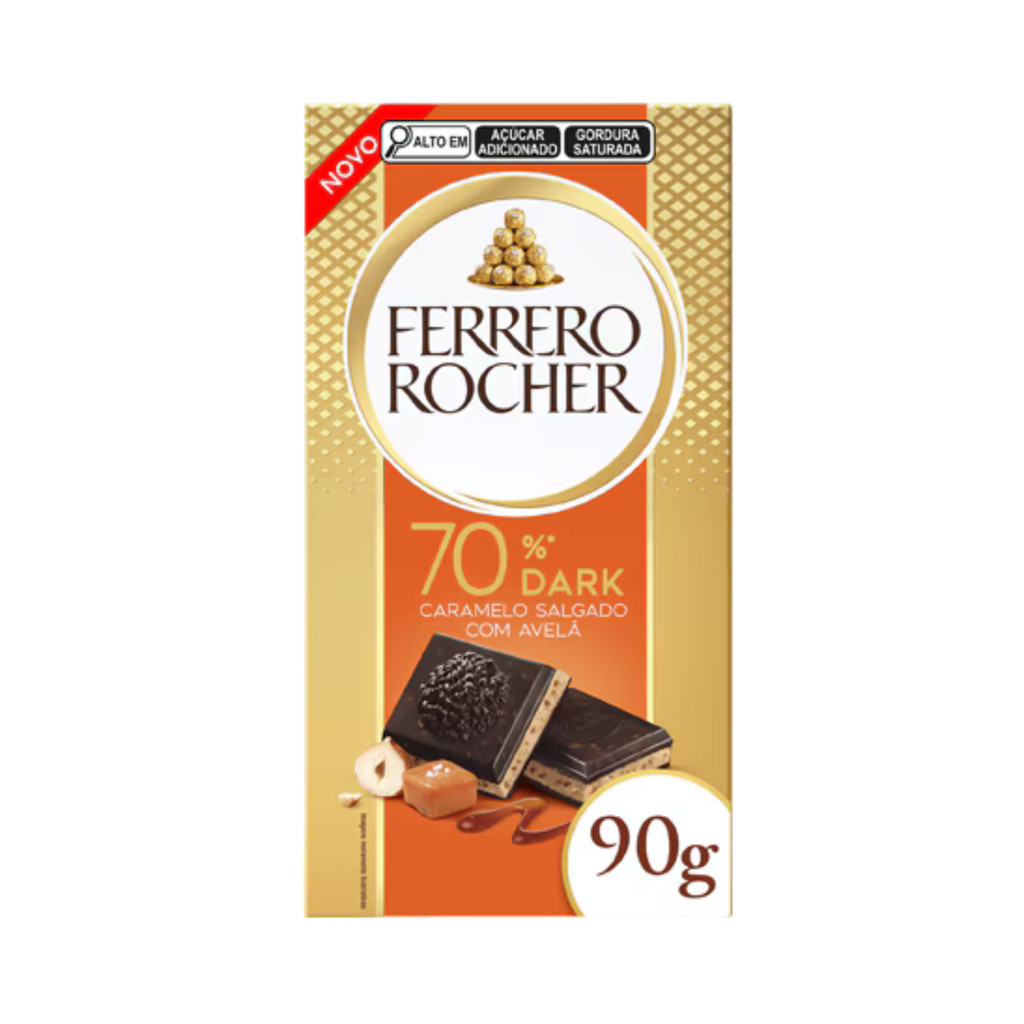 Chocolate Ferrero Rocher Tablete 90gr Sabor: Dark com Caramelo Salgado
