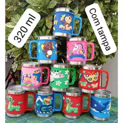 Caneca Infantil Emborrachada 3D Alto Relevo - Anti-derramamento, Segura, Design Divertido!