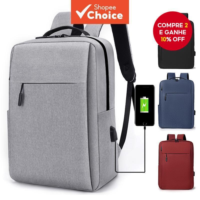 Mochila Masculina à Prova d'Água Casual - Bolsa Leve e Resistente a Choques para Notebooks de 15,6