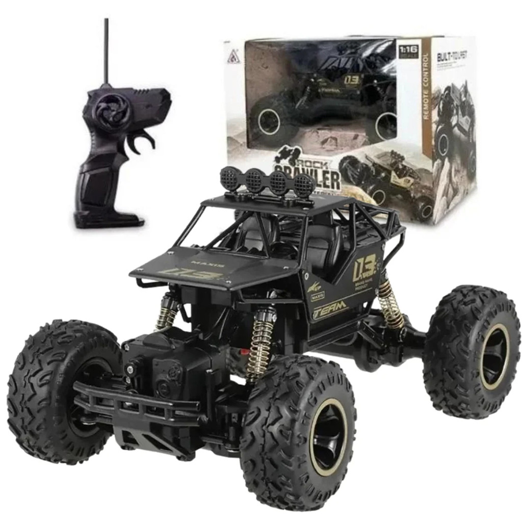 Carrinho Remoto 4x4 Monster Off Road Truck Controle 4Ch Rock Crawler 1:16 Brinquedo Infantil Kizumba