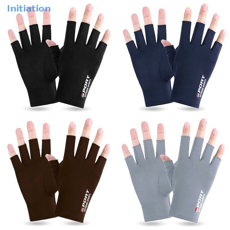 Iniciação Luvas De Pesca Anti-UV Homens Mulheres Derrapante Primavera Verão Gelo Esportivas De Ciclismo Respirável em Oferta na Shopee