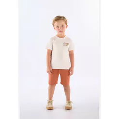 Conjunto Camiseta Estampada Bermuda Up Baby
