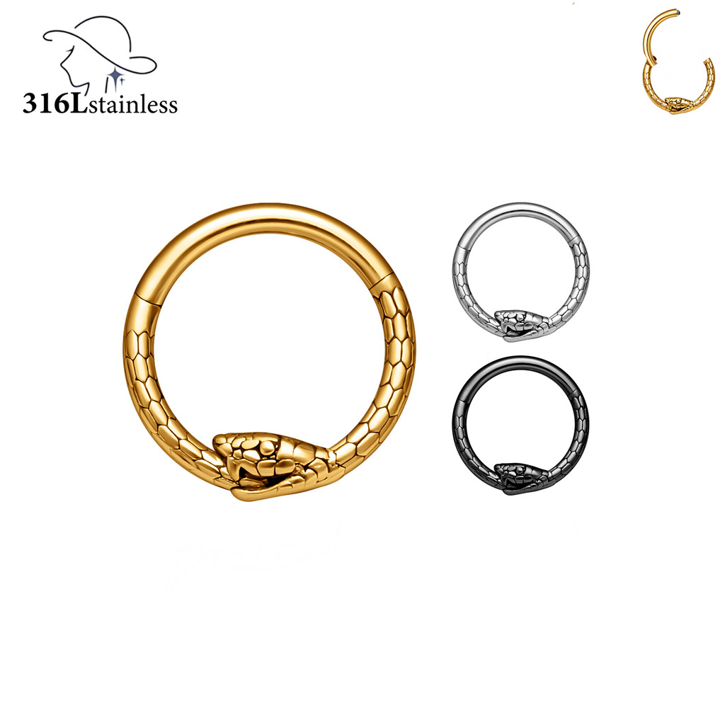 Mobius' Sidewinder Fashion Brincos banhados a ouro Anel de nariz ilimitado e circulante