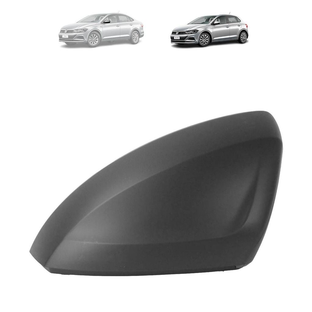 CAPA RETROVISOR VOLKSWAGEN POLO 2018 A 2021 VIRTUS (PRETA) LADO ESQUERDO