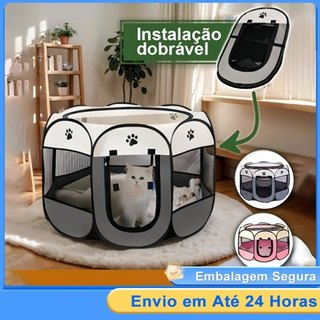 Casinha Para Pets Gatos Grande Dobrável Portátil Cercadinho Tenda 3 Cores Tecido Oxford