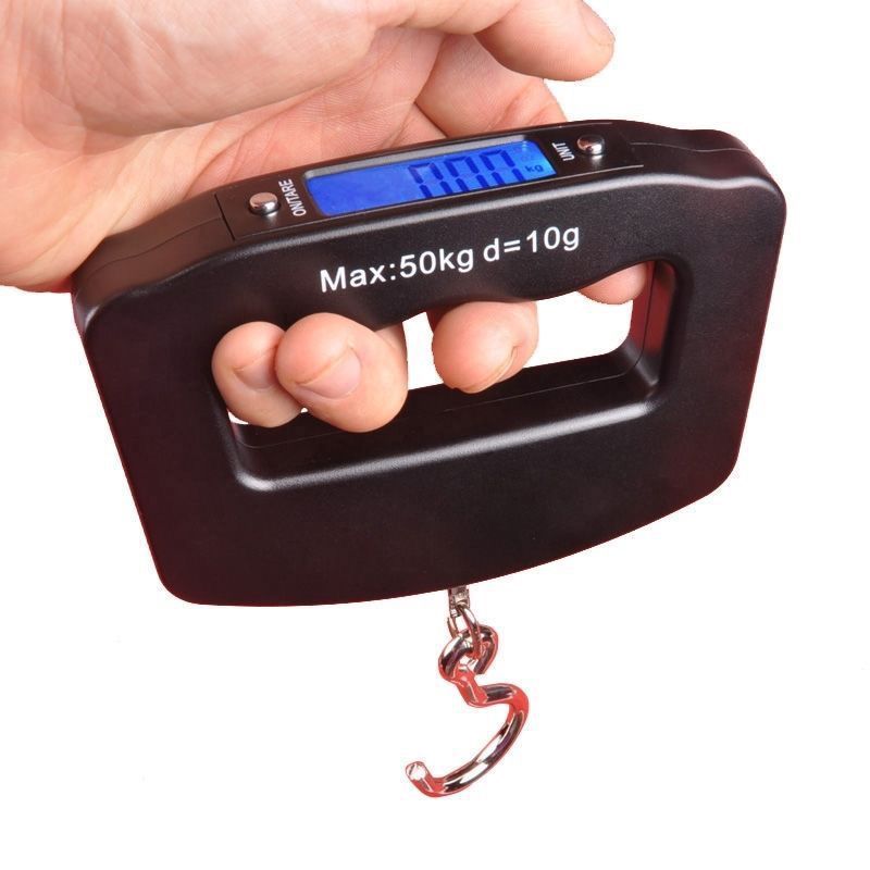 Balança portátil para bagagem de viagem, balança de gancho, 50kg, pesca, compras, pesagem expressa, balança doméstica