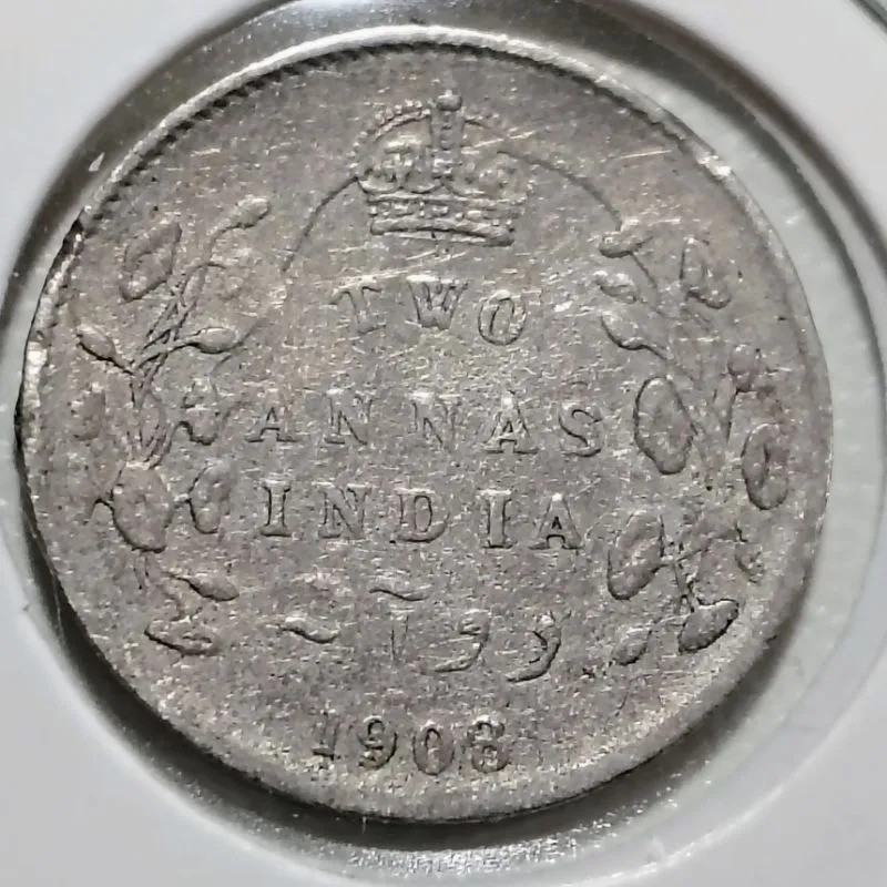 País: Índia Brit 1908 - Prata 917 - Elimatec Moedas Antigas