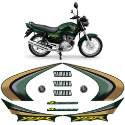 Kit Adesivos Para Yamaha Ybr 125 2007 Moto Verde + Emblemas