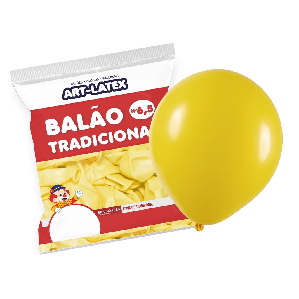 Balão Tradicional 6,5 Amarelo - Art Latex · foto 2
