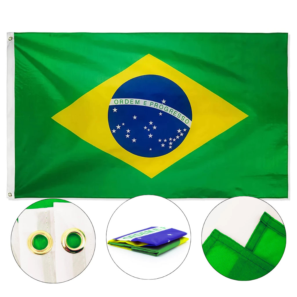 Bandeira Do Brasil Oficial Copa do Mundo Dupla Face (1,50mx90cm) - Premium - Copa do Mundo
