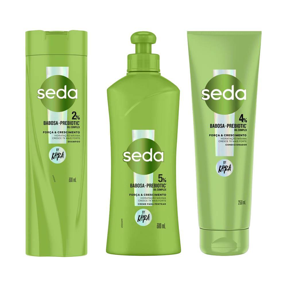 Kit Seda by Rayza Shampoo Força & Crescimento 300ml + Condicionador 250ml + Creme para Pentear 300ml