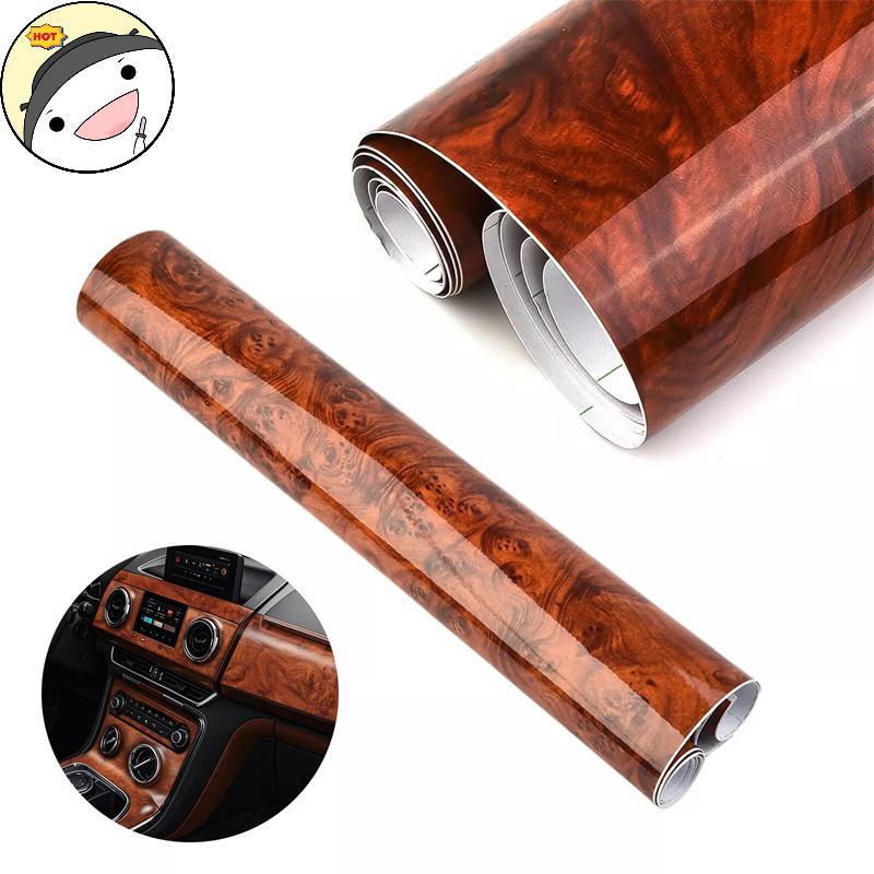 Maud Alto Brilho Carro Stier À Prova Dwaterproof Água Adesivo Interno Do DIY Filme Grão De Madeira Vinil Decalque Univer