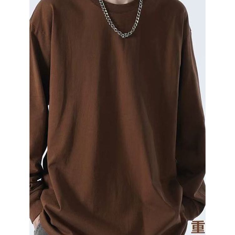 [Premium] Frete grátis acima de 68◆Camiseta de manga comprida masculina algodão puro solto primavera outono moletom cami