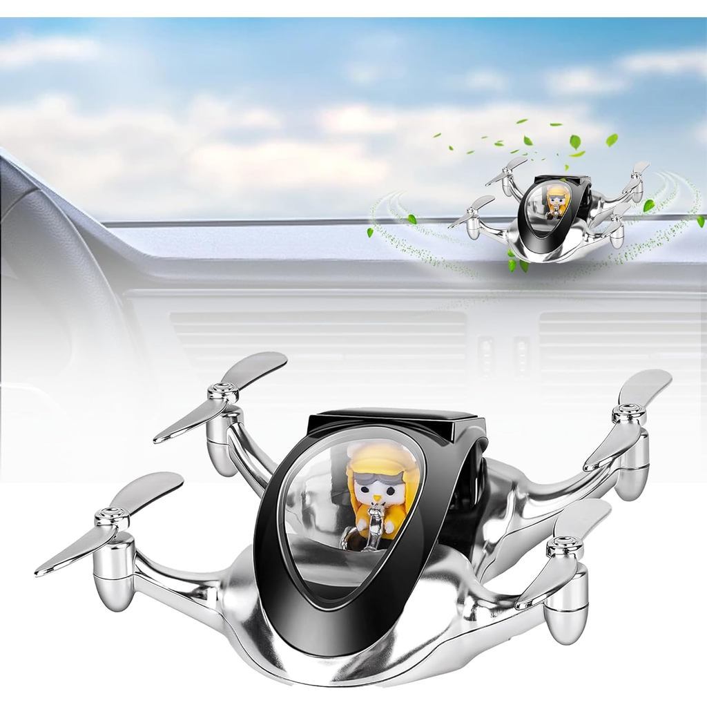 Ambientador De Carro , Difusor De Liga De Al De Aromaterapia Rotativa De Energia Solar De Drone , Fragrância De Longa Du
