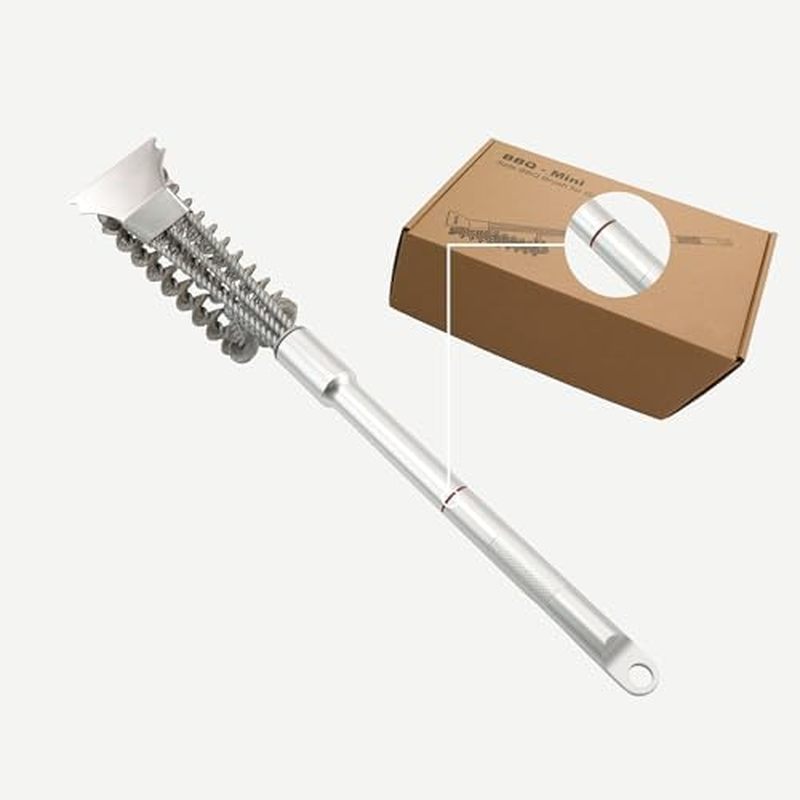 Grill Brush with Scraper Bristle Free – Stainless BBQ Grill Brush for Outdoor Grill with Removable Metal Handle, Safe Gr