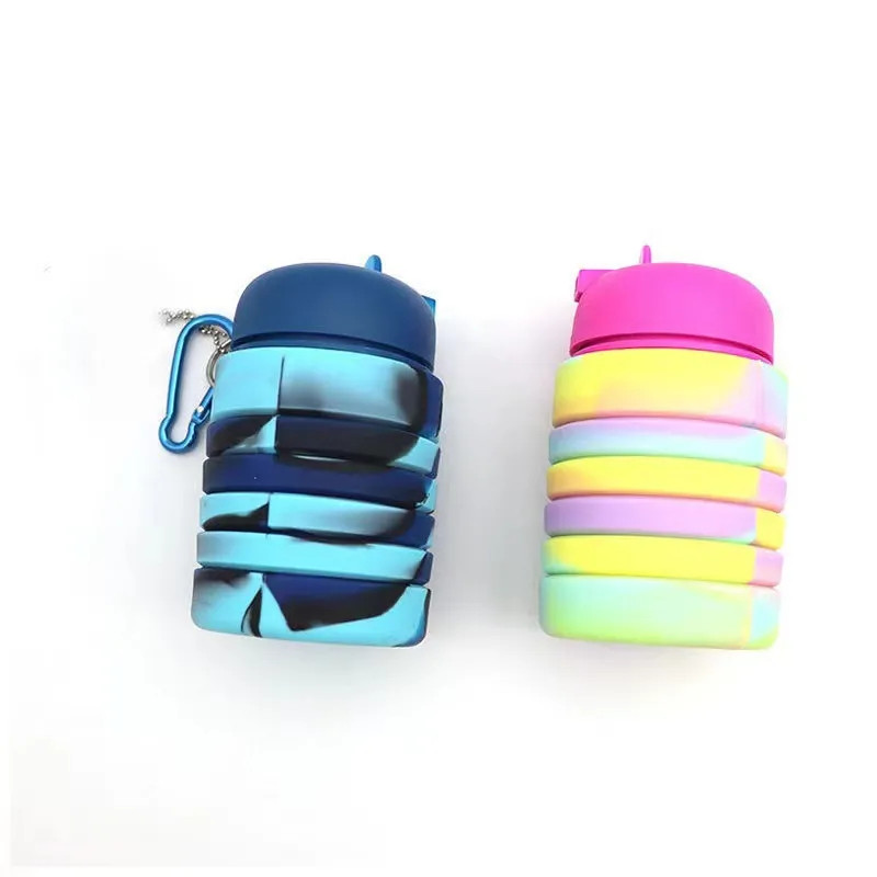 Garrafa Silicone Retrátil Dobrável Portátil De 250ml A 500ml Colorida — imagem 2 de 2