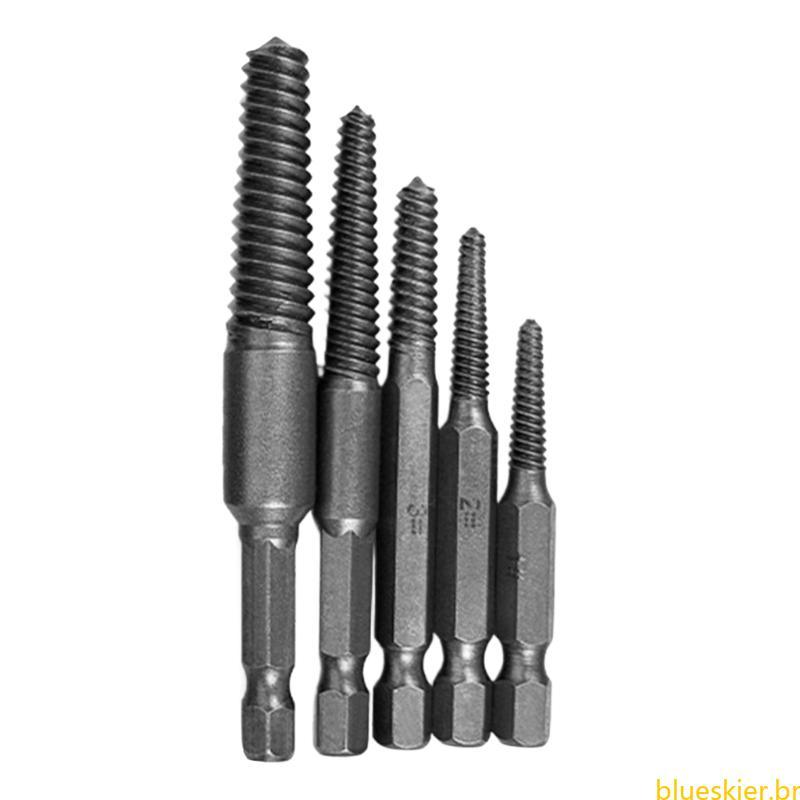 Melhor Conjunto Extratores Parafuso Quebrado Hastes Hexagonais 5 Para Furadeira E Ferramenta Elétrica