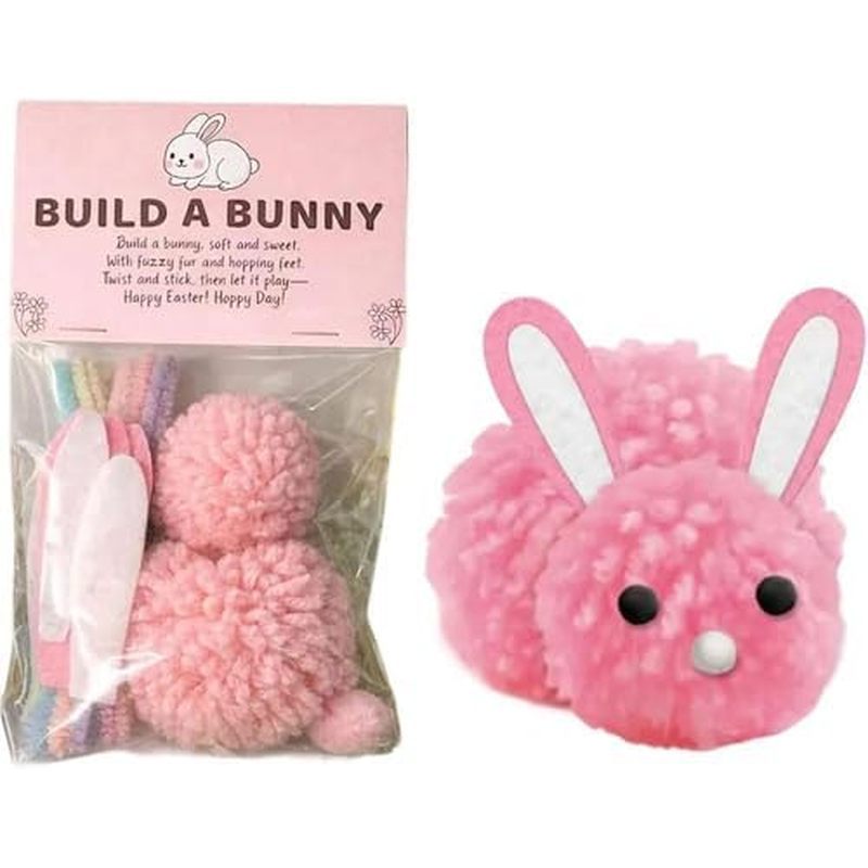Construa Um Kit De Artesanato De Páscoa De Coelhinho Para Crianças-Chaveiros Da Sorte DIY Faça Seus Próprios Coelhos De