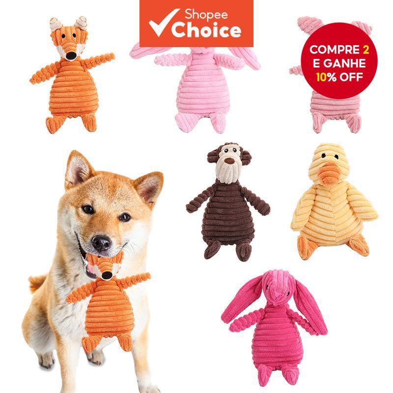 Brinquedos Fofos Para Cães De Pelúcia Em Forma De animal , Suprimentos Interativos Animais De Estimação Com Dentição Res