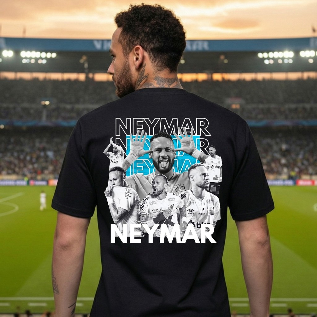 Camiseta Neymar Santos Presente Futebol Seleção Brasileira Várias Cores