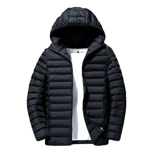 Jaqueta Puffer Bobojaco Masculina Casaco Corta Vento Acolchoada Impermeável Bolsos Capuz PRIME