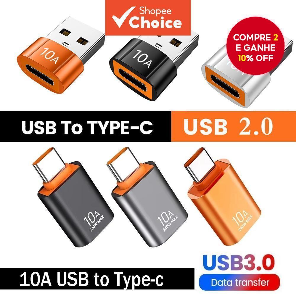 Conversor Usb 3.0 para Type-c Adaptador Otg Carregamento Rápido Masculino Usb-c para Fêmea para Laptops e Smartphones